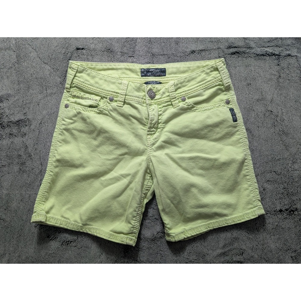 Silver Jeans Suki Flap Short Women's Size 28 Lime Green